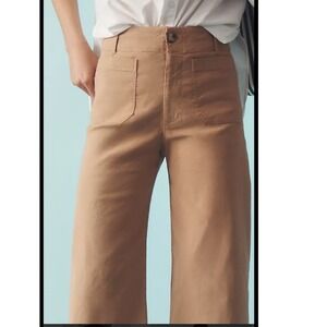 Maeve The Colette‎ Linen Blend Wide Leg Pants 32 workwear minimalist layered